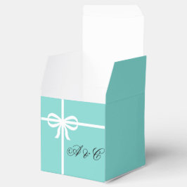 Rutan Aqua & White Bows Party Presentaskar