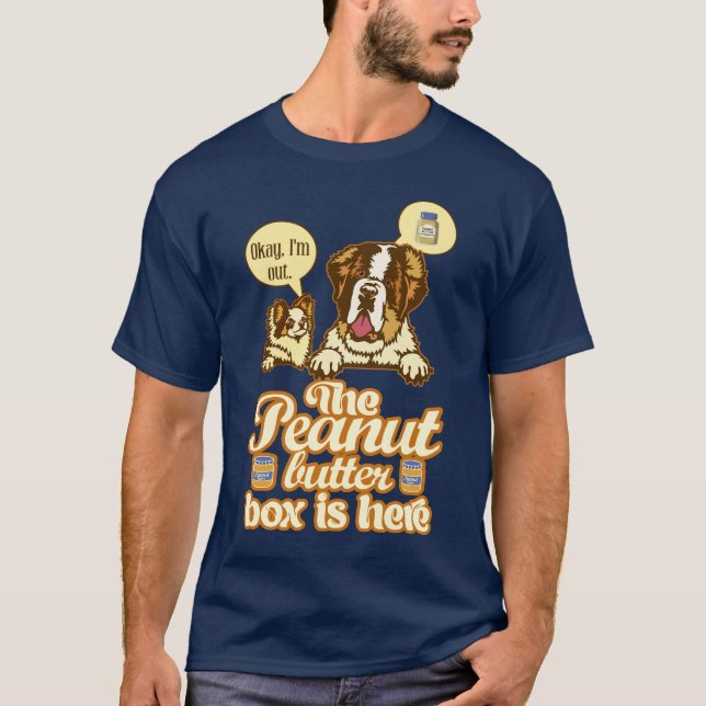 Rutan för jordnötssmör Funny St Bernard Duo T Shirt (Framsida)