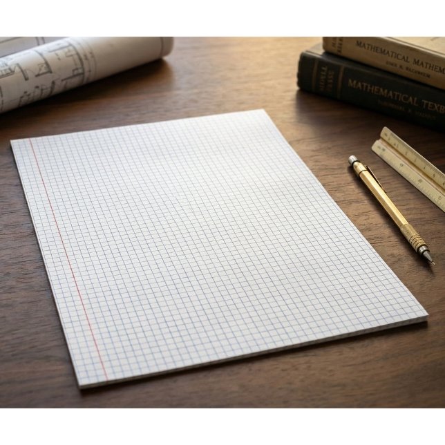 Rutat papper Bakgrund Matematik Grafblad Anteckningsblock (Blue Squared Grid Paper Background Mathematics Graph Sheet Stationery Design)