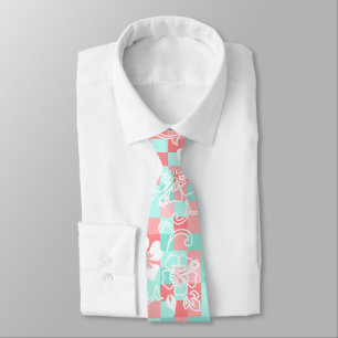 Rutcheck Hibiskus Hawaiianskt blommotiv - Mint Slips
