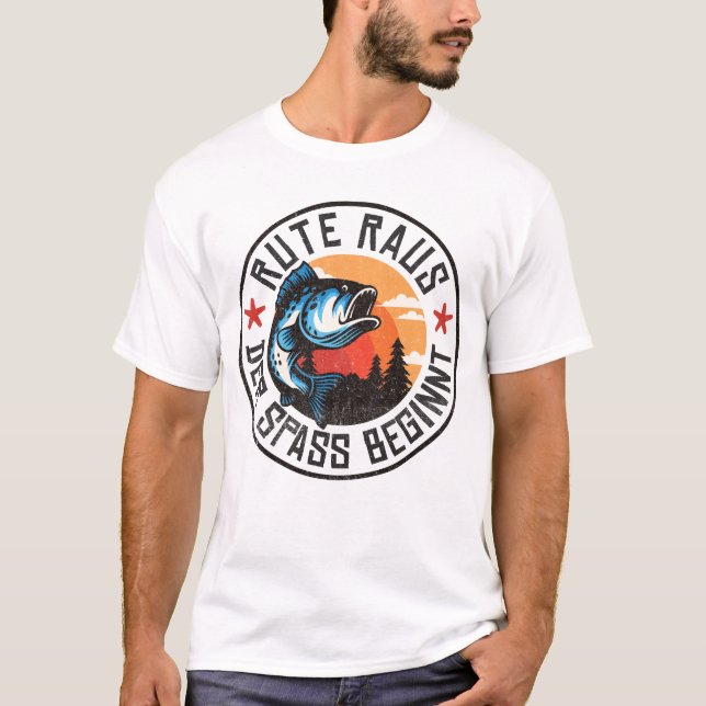 Rute raus der Spass Beginant Angler Angeln Fischer T Shirt (Framsida)
