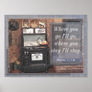 Ruth 1:16-art-utskrift poster