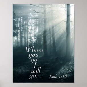 Ruth 1:16-skript, vart du går, jag går poster