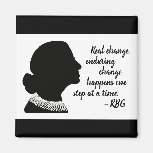 Ruth Bader Ginsberg Silhouette Change Quote Magnet (Framsidan)