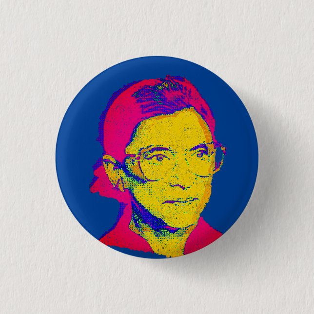 Ruth Bader Ginsburg 1983, Pop Art Porträtt Knapp (Framsida)