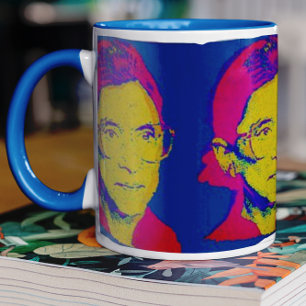 Ruth Bader Ginsburg 1983, Pop Art Porträtt Mugg