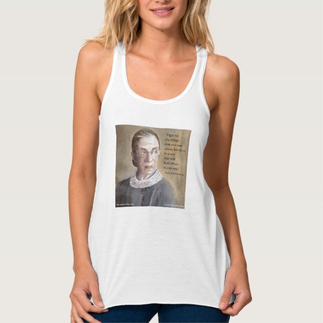 Ruth Bader Ginsburg & Citat Linne Med Racerback (Framsida)