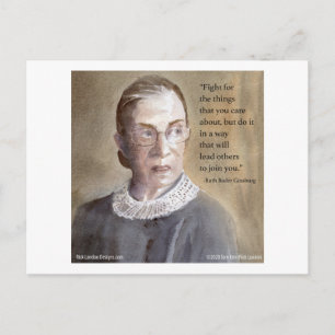 Ruth Bader Ginsburg & Citat Vykort