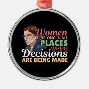 Ruth Bader Ginsburg Feminist Jurist Domare Julgransprydnad Metall