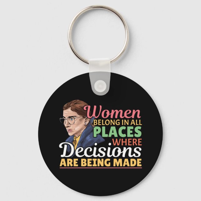Ruth Bader Ginsburg Feminist Jurist Domare Nyckelring (Framsida)