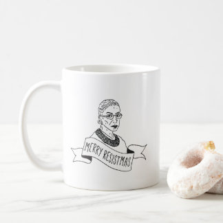 Ruth Bader Ginsburg glad Resistmas mugg