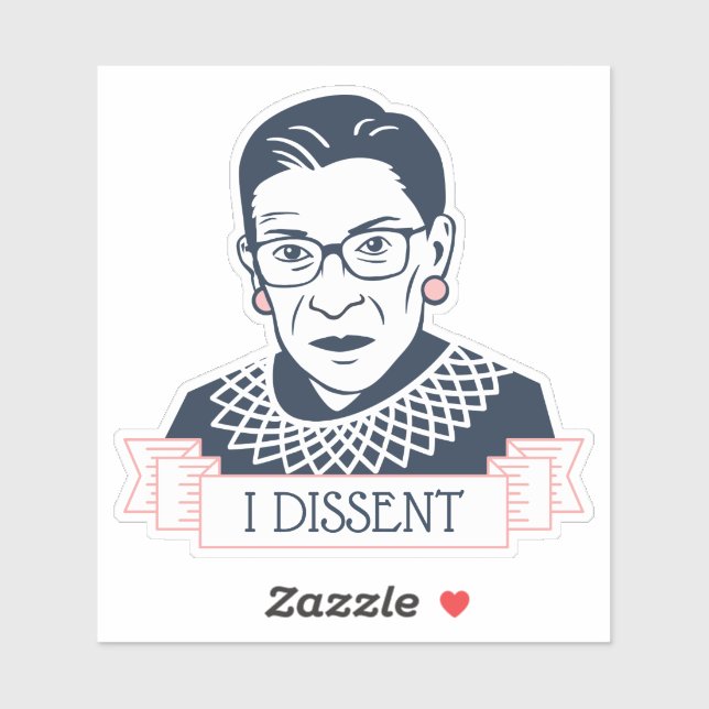 Ruth Bader Ginsburg "I Dissent" Klistermärken (Ark)