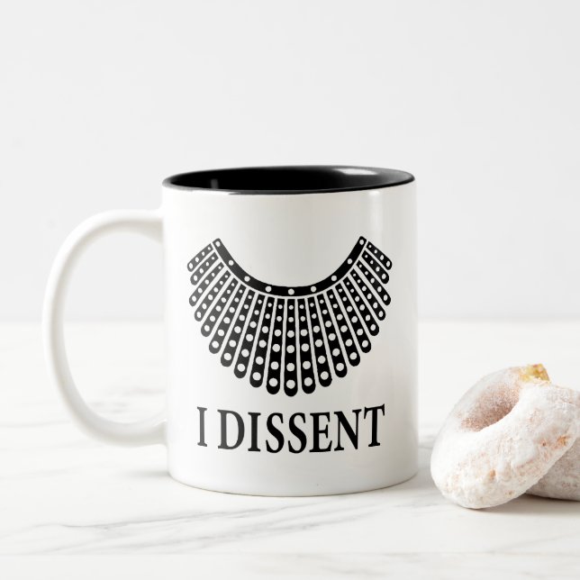 Ruth Bader Ginsburg "I Dissent" Två-Tonad Mugg (Med munk)