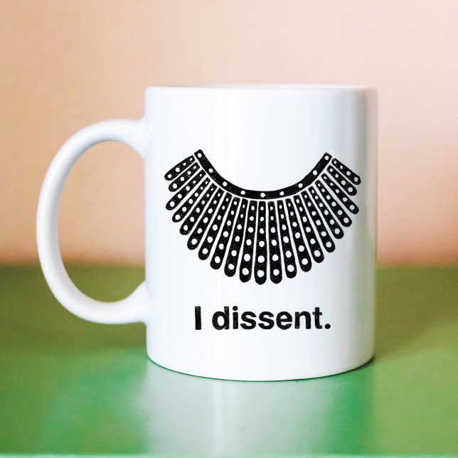 Ruth Bader Ginsburg jag motsätter mig RBG krage Kaffemugg (Ruth Bader Ginsburg I Dissent RBG Collar Coffee Mug)