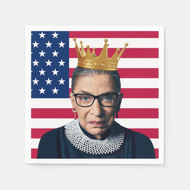 Ruth Bader Ginsburg Krona och USA flagga Pappersservett (Framsidan)
