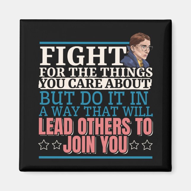 Ruth Bader Ginsburg Ledde Andra att Gå Med Dig Magnet (Framsidan)