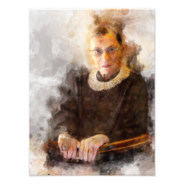 Ruth Bader Ginsburg med domare Robe Porträtt Fototryck