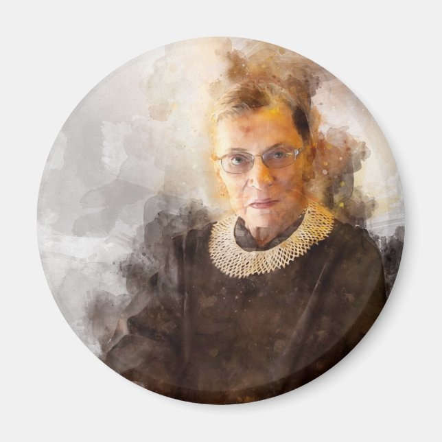 Ruth Bader Ginsburg med domare Robe Porträtt Magnet (Framsidan)