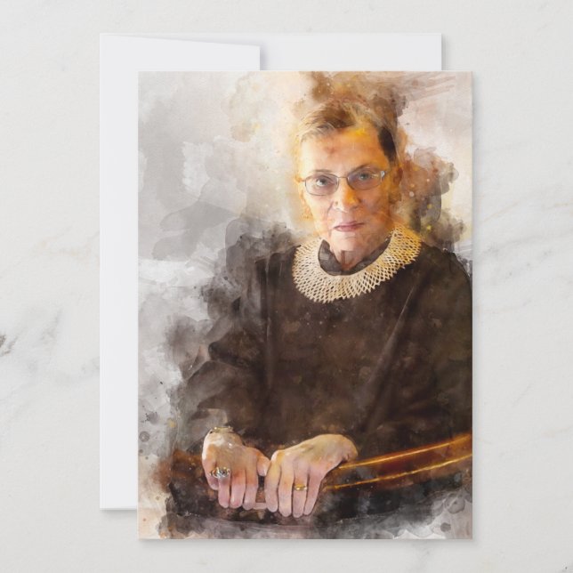 Ruth Bader Ginsburg med domare Robe Porträtt Tack Kort (Framsida)