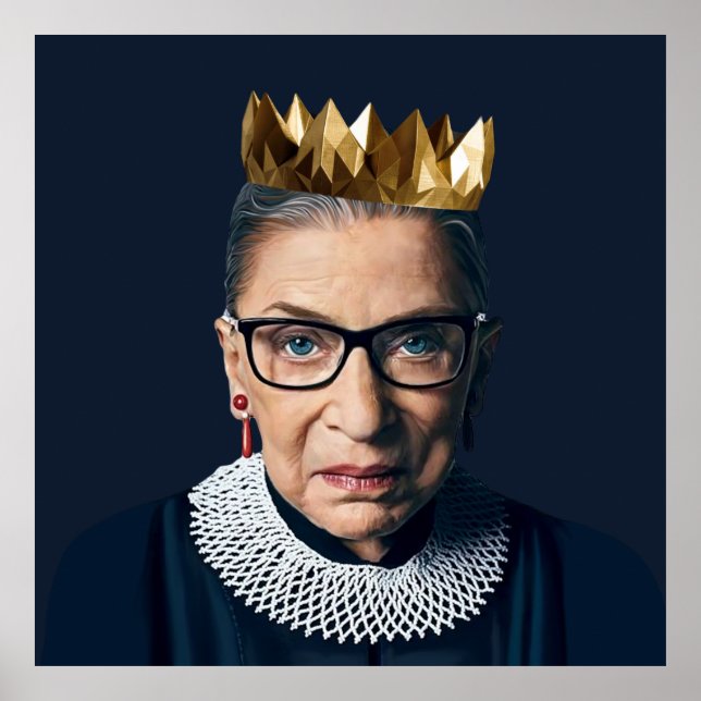 Ruth Bader Ginsburg med Guld Krona Poster (Framsidan)