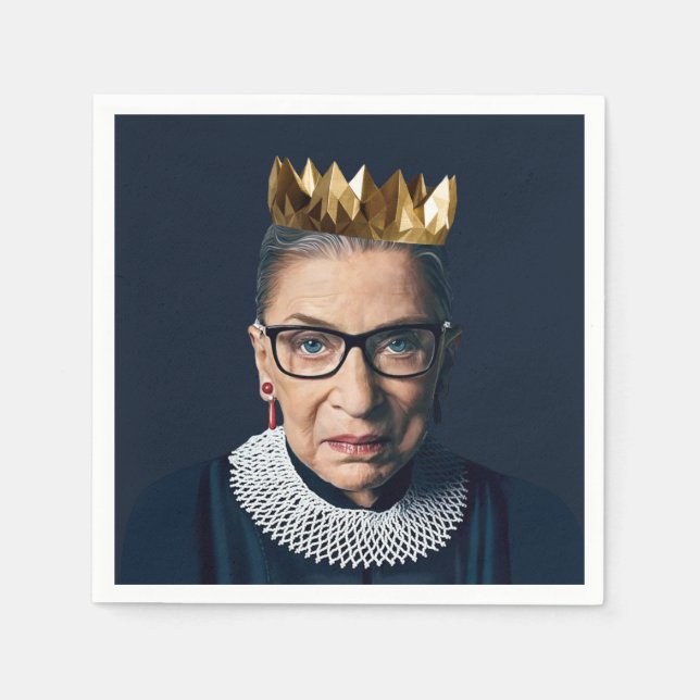 Ruth Bader Ginsburg med guldkrona   Pappersservett (Framsidan)