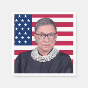 Ruth Bader Ginsburg med USA-flagga Pappersservett