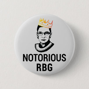 Ruth Bader Ginsburg, notoriskt RBG Guld Krona Knapp