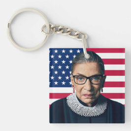 Ruth Bader Ginsburg och USA-flagga