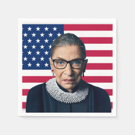 Ruth Bader Ginsburg och USA flagga Pappersservett