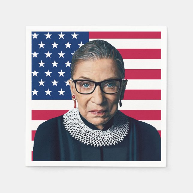 Ruth Bader Ginsburg och USA-flagga Pappersservett (Framsidan)