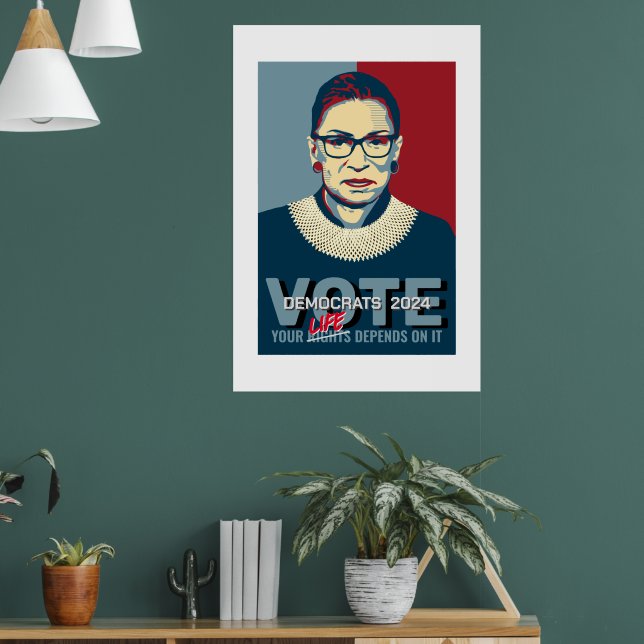 Ruth Bader Ginsburg Pro-Choice Vote 2024 Poster (Vardagsrum 1)