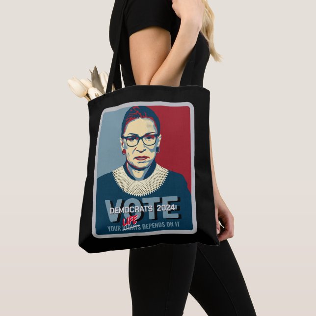Ruth Bader Ginsburg Pro-Choice Vote 2024 Women Tygkasse (Närbild)
