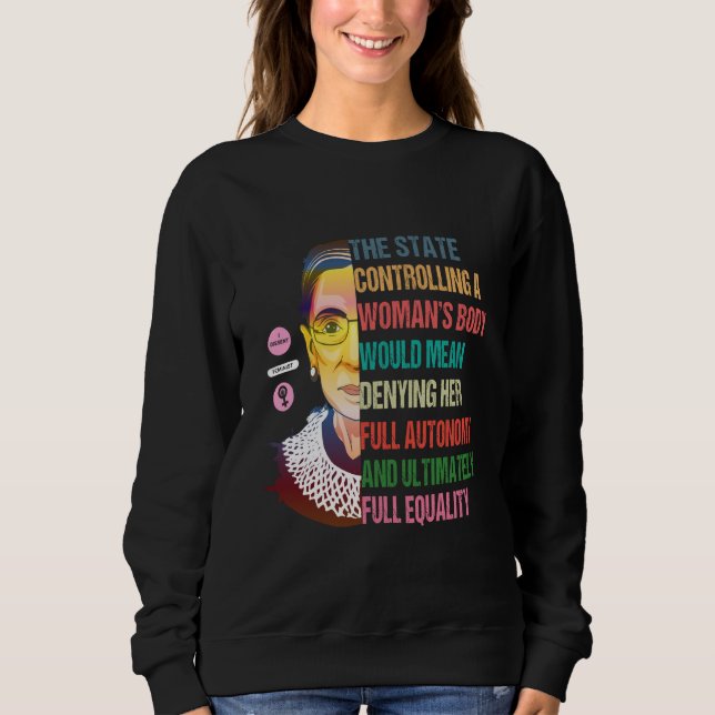 Ruth Bader Ginsburg Pro väljer mitt kropp mitt val T Shirt (Framsida)