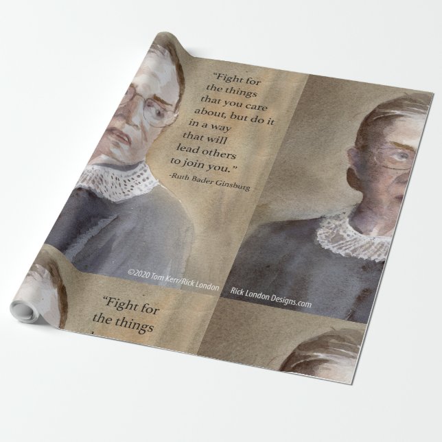Ruth Bader Ginsburg & Quote Presentpapper (Utrullad)
