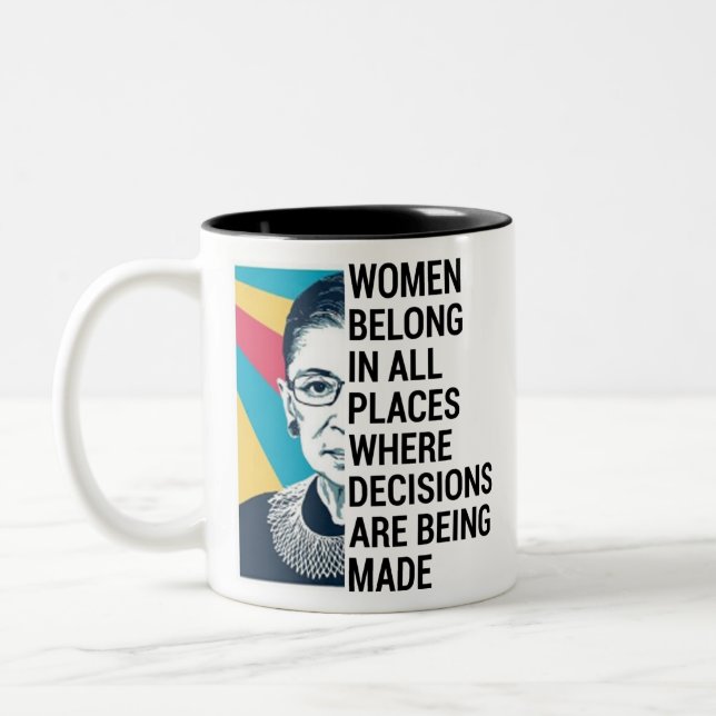 Ruth Bader Ginsburg Quote, SCOTUS, Notorious RBG Två-Tonad Mugg (Vänster)