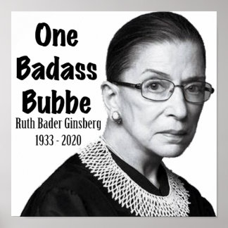 Ruth Bader Ginsburg RBG Dödsminnesmärkesnamn Bubbe Poster