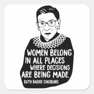 Ruth Bader Ginsburg RBG Fyrkantigt Klistermärke