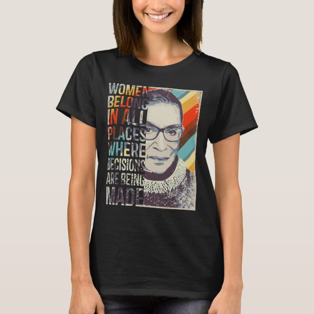 Ruth Bader Ginsburg RBG kvinnor hör hemma T Shirt (Framsida)