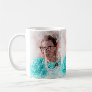 Ruth Bader Ginsburg Smiling Watercolor Porträtt T Kaffemugg