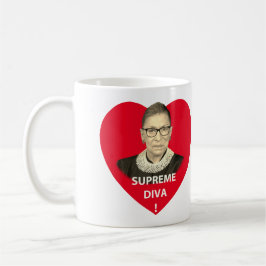Ruth Bader Ginsburg Supreme Diva Tear Red Heart Kaffemugg