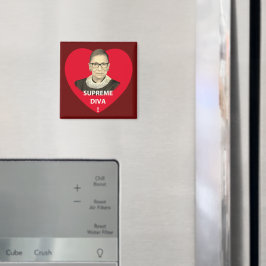 Ruth Bader Ginsburg Supreme Diva Tear Red Heart Magnet