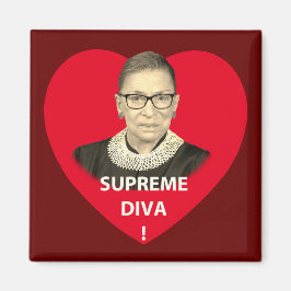 Ruth Bader Ginsburg Supreme Diva Tear Red Heart Magnet