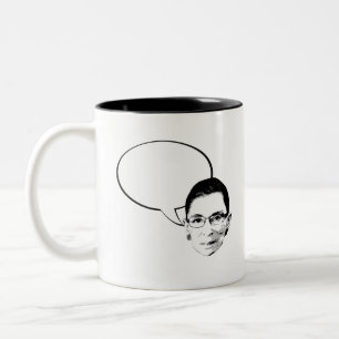 Ruth Bader Ginsburg tanke bubblar Två-Tonad Mugg