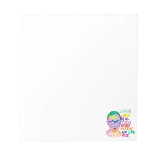 Ruth Bader Ginsburg Women Belong i hela Ställe Anteckningsblock (Framsida)