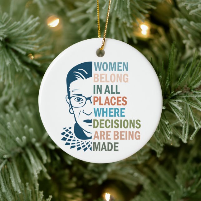 Ruth Bader Ginsburg, Women Belong i hela Ställe Julgransprydnad Keramik (Träd)