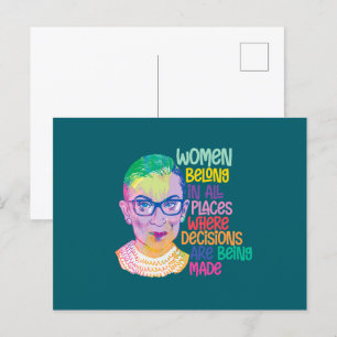 Ruth Bader Ginsburg Women Belong i hela Ställe Vykort