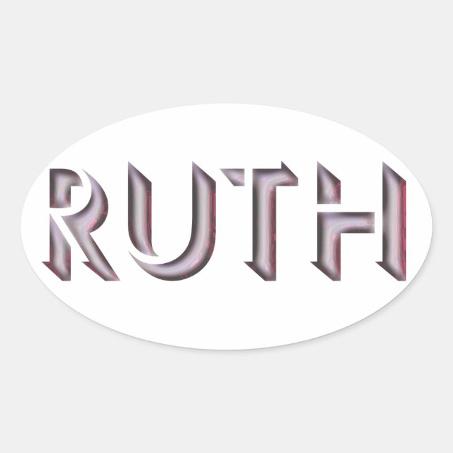 Ruth-dekal namn ovalt klistermärke (Framsida)