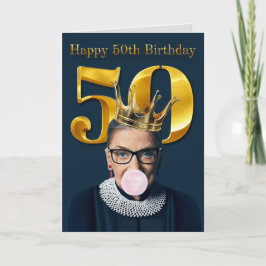 Ruth Ginsburg Crown Gum Glad 50-årsdag Kort