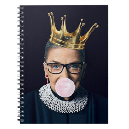 Ruth Ginsburg guld krona, rosa-gummi Anteckningsbok