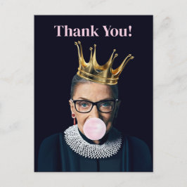 Ruth Ginsburg krona rosa tuggummi Tack! Vykort